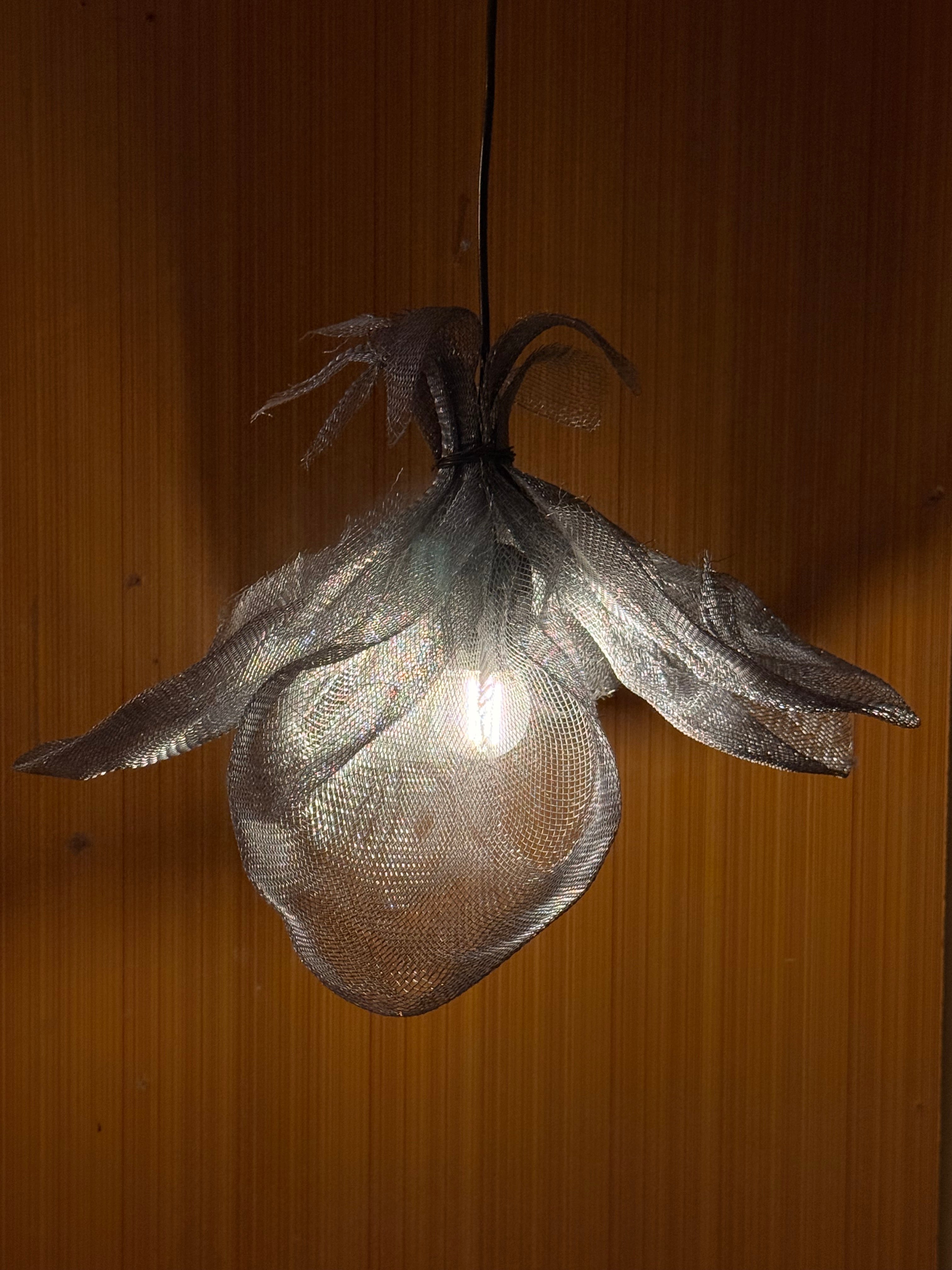 Charaagaan III | Sculptural Wire Mesh Hanging Lamp