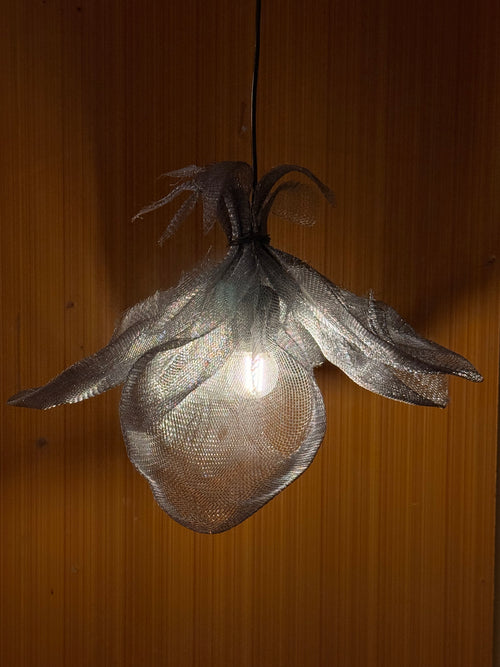 Charaagaan III | Sculptural Wire Mesh Hanging Lamp