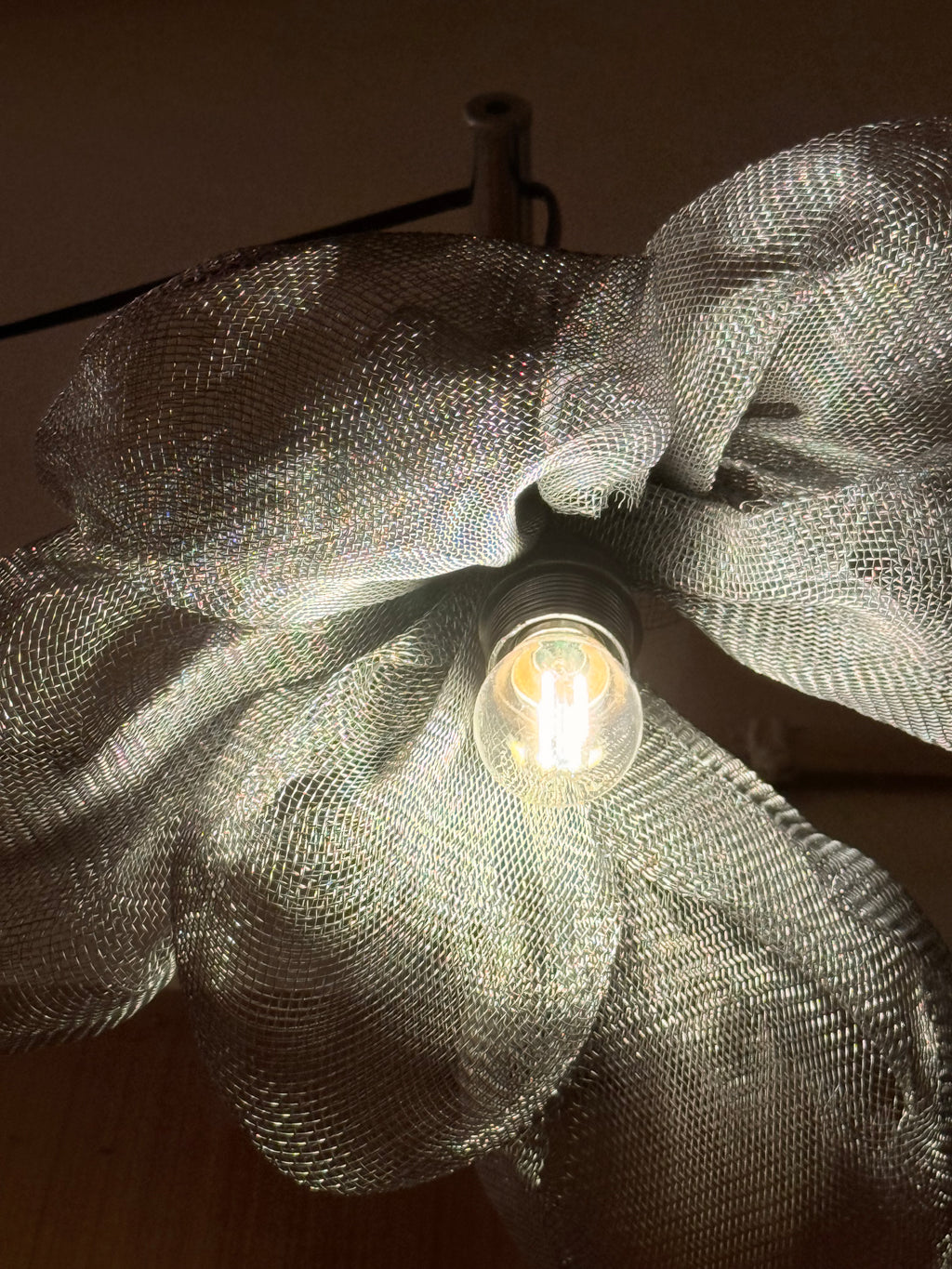 Charaagaan III | Sculptural Wire Mesh Hanging Lamp